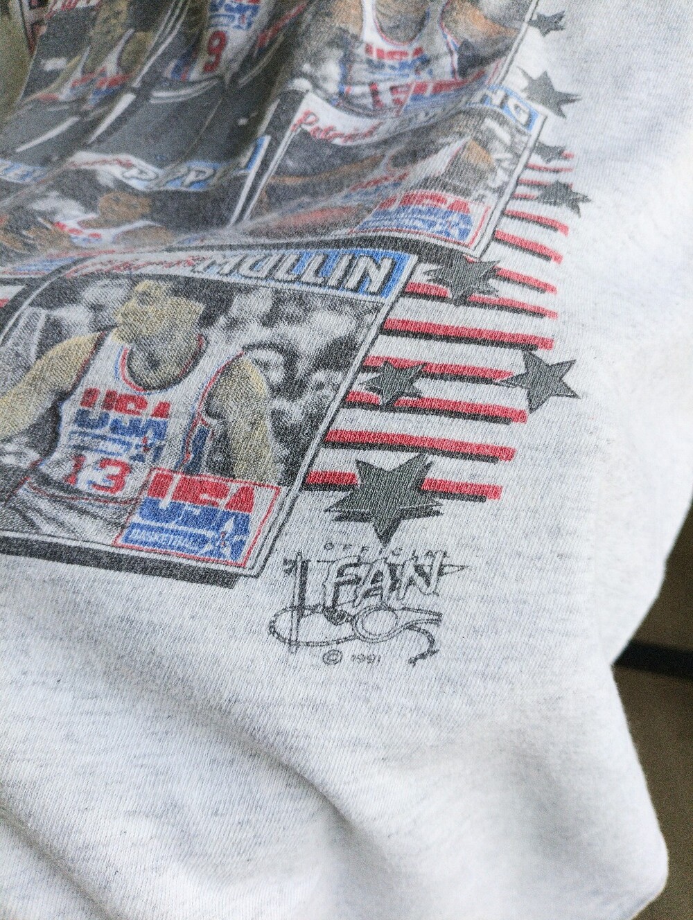 Vtg 1992 USA Basketball Dream Team Jordan Bird Tee L - Picture 7 of 11